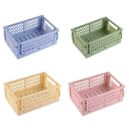 4PCS Collapsible Plastic Storage Box Desktop Organizer Basket Storage Container.
