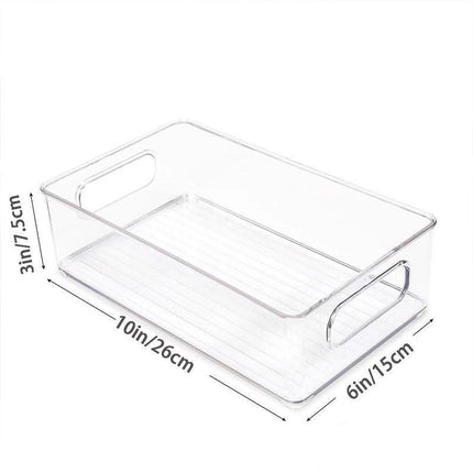 6pcs Transparent Fridge Organizer Storage Box for Kitchen and Food Organization.