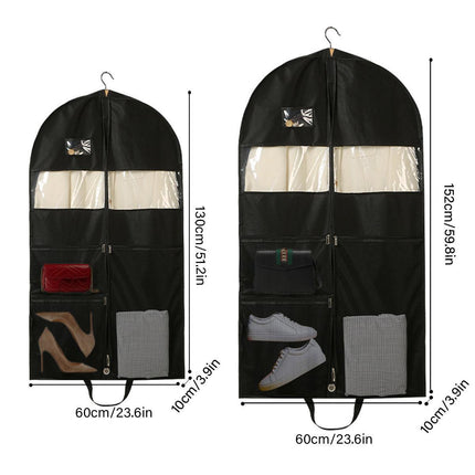 2pcs Hanging Closet Garment Dust Cover Storage Bag Clothes Protector Organizer - 150CM.