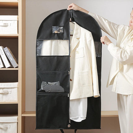 2pcs Hanging Closet Garment Dust Cover Storage Bag Clothes Protector Organizer - 150CM.
