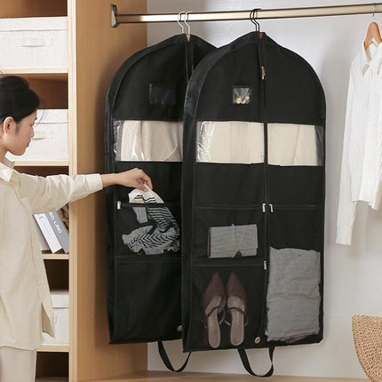 2pcs Hanging Closet Garment Dust Cover Storage Bag Clothes Protector Organizer - 150CM.