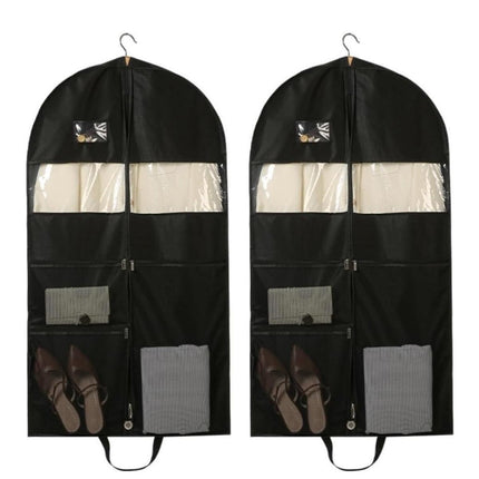 2pcs Hanging Closet Garment Dust Cover Storage Bag Clothes Protector Organizer - 150CM.