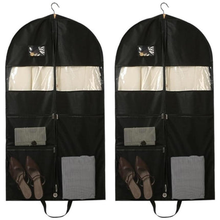 2pcs Hanging Closet Garment Dust Cover Storage Bag Clothes Protector Organizer - 150CM.