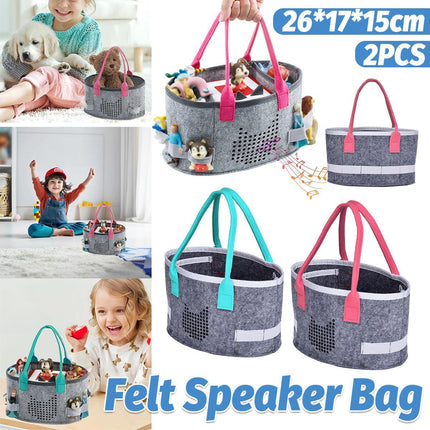 2pcs Doll Storage Organization Bag Felt Handbag Toy Organizer Storage.