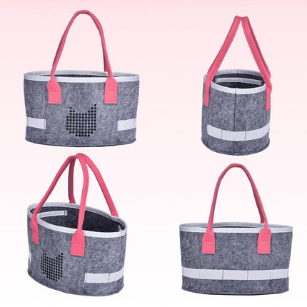 2pcs Doll Storage Organization Bag Felt Handbag Toy Organizer Storage.