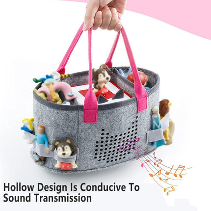 2pcs Doll Storage Organization Bag Felt Handbag Toy Organizer Storage.
