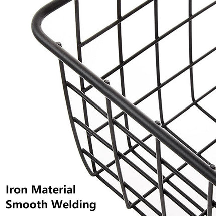 2pcs Wire Storage Basket Durable Metal Kitchen Cabinet Pantry Office Organiser.