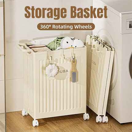 Fitness Storage Basket Organizer Tube with Wheeled Basket for Home Use and Gym.
