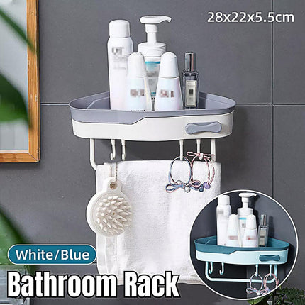 Bathroom Corner Shower Shelf Shampoo Soap Caddy Holder Rack Storage Organiser - Blue.