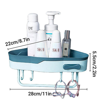 Bathroom Corner Shower Shelf Shampoo Soap Caddy Holder Rack Storage Organiser - Blue.