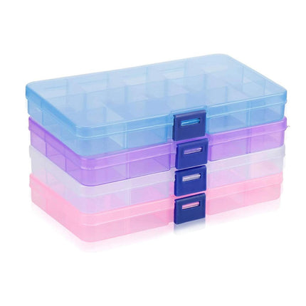 10pcs 15Compartments Plastic Box Case Bead Storage Organizer Jewelry Craft Box.