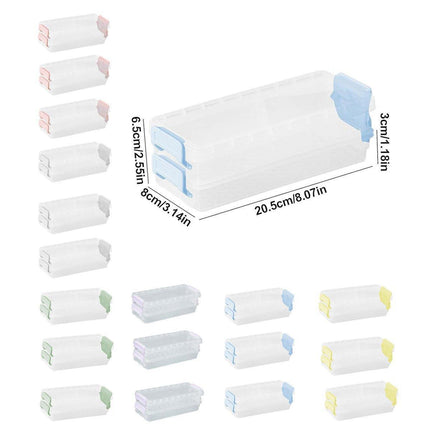 3PCS Clear Plastic Desktop Storage Box 2 Layer Holder DIY Stationery Pencil Case - Grey.