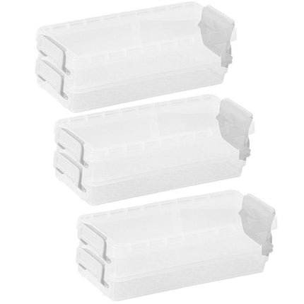 3PCS Clear Plastic Desktop Storage Box 2 Layer Holder DIY Stationery Pencil Case - Grey.