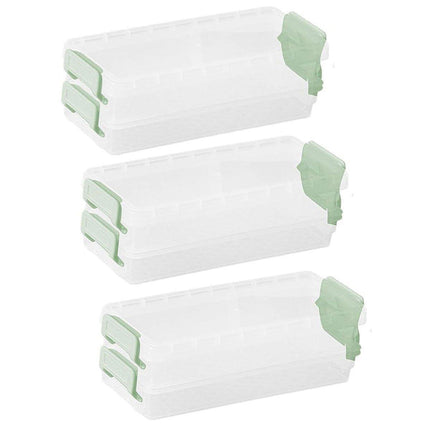 3PCS Clear Plastic Desktop Storage Box 2 Layer Holder DIY Stationery Pencil Case - Yellow.