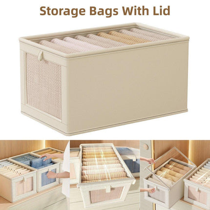 Dustproof Wardrobe Storage Box with Lid Large Clothes Organiser Container.