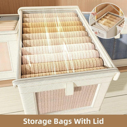 Dustproof Wardrobe Storage Box with Lid Large Clothes Organiser Container.