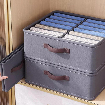 Closet Organizers Storage Bins Portable Washable Organizer for Clothing Socks - Beige-24 Grids.