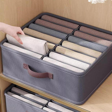 Closet Organizers Storage Bins Portable Washable Organizer for Clothing Socks - Beige-24 Grids.
