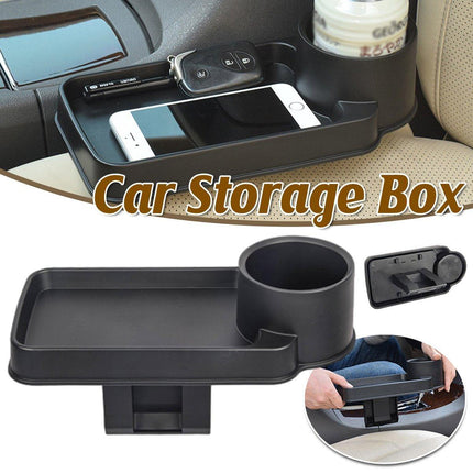 Car Storage Box Clip In Cup Holder Multifunctional Vehicle Seat Side Organizer.