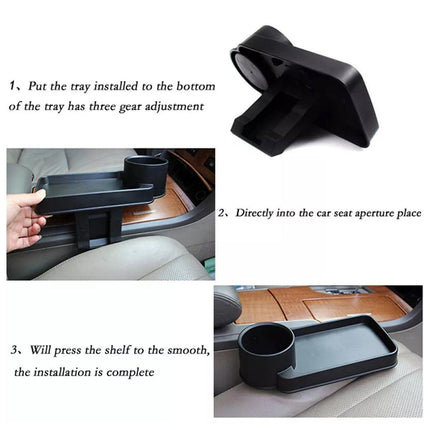 Car Storage Box Clip In Cup Holder Multifunctional Vehicle Seat Side Organizer.