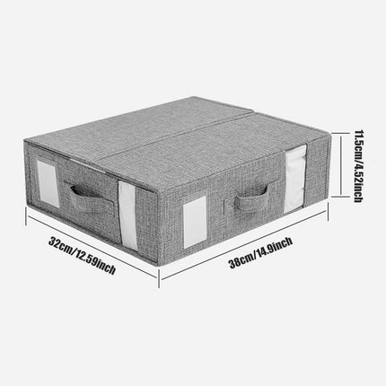 Fabric Storage Box Set Bedding Organizer Closet Blanket Quilt Storage Containers - Cream.