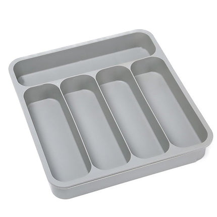 Expandable Cutlery Drawer Organizer Adjustable 6 Slot Kitchen Utensil Tray - Grey.