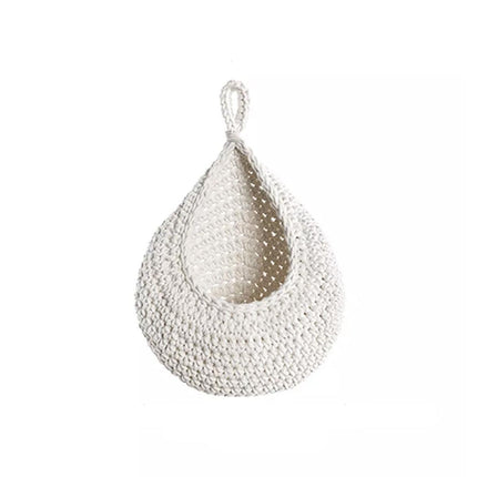 Cotton Rope Woven Storage Basket Wall Mount Fruit Vegetable Organizer Container - Max.