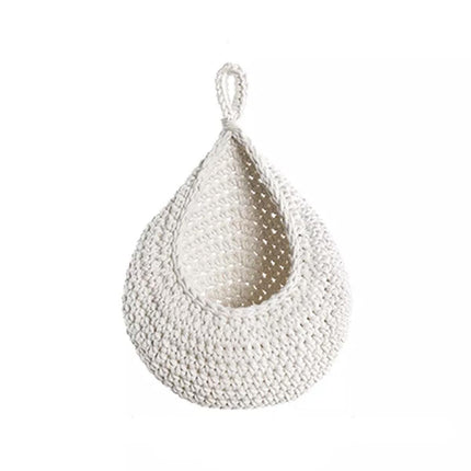 Cotton Rope Woven Storage Basket Wall Mount Fruit Vegetable Organizer Container - Max.