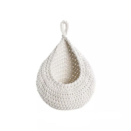 Cotton Rope Woven Storage Basket Wall Mount Fruit Vegetable Organizer Container - XL.