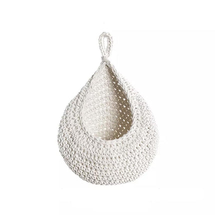 Cotton Rope Woven Storage Basket Wall Mount Fruit Vegetable Organizer Container - XL.