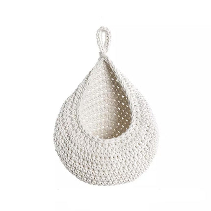 Cotton Rope Woven Storage Basket Wall Mount Fruit Vegetable Organizer Container - XL.