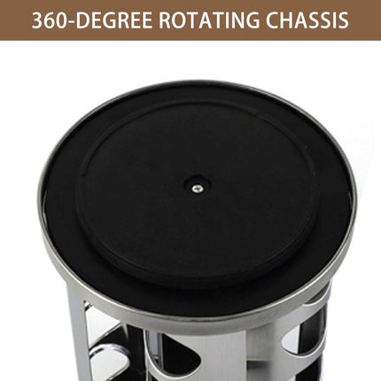 Stainless Steel Rotating Spice Rack Organizer Kitchen Seasoning Jar Holder Use.