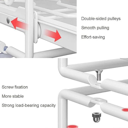 Pull Out Kitchen Storage Rack Basket Drawer Dish Organizer Slide Cabinet Shelf - White.