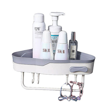 Bathroom Corner Shower Shelf Shampoo Soap Caddy Holder Rack Storage Organiser - White.