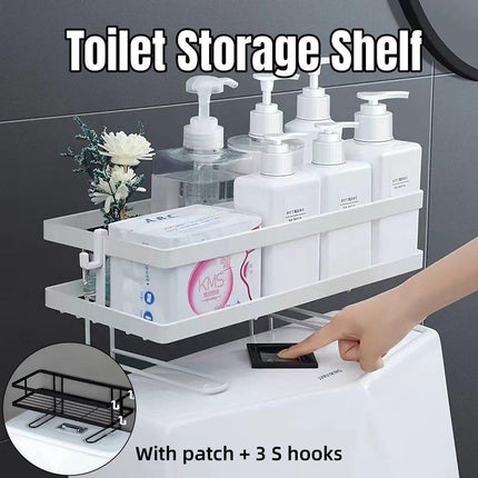 Storage Rack 1Tier Space Saver Over The Toilet Steel Bathroom Shelf Organizer - White.