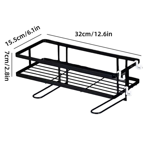 Storage Rack 1Tier Space Saver Over The Toilet Steel Bathroom Shelf Organizer - White.