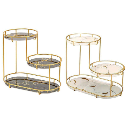 Round Multi-Tier Metal Storage Rack for Bathroom Vanity Kitchen Storage Rack - White.