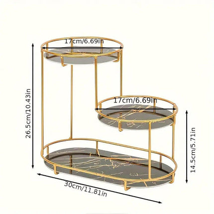 Round Multi-Tier Metal Storage Rack for Bathroom Vanity Kitchen Storage Rack - White.