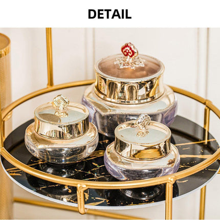 Round Multi-Tier Metal Storage Rack for Bathroom Vanity Kitchen Storage Rack - White.