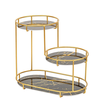 Round Multi-Tier Metal Storage Rack for Bathroom Vanity Kitchen Storage Rack - White.