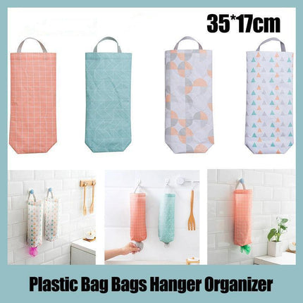 Plastic Bag Bags Hanger Organizer Storage Kitchen Trash Garbage Dispenser Holder - Green.
