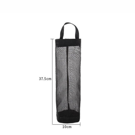 Hanging Mesh Bag Organizer Dispenser for Plastic or Trash Bags Storage Holder - Grey.
