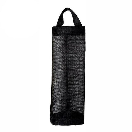 Hanging Mesh Bag Organizer Dispenser for Plastic or Trash Bags Storage Holder - Grey.