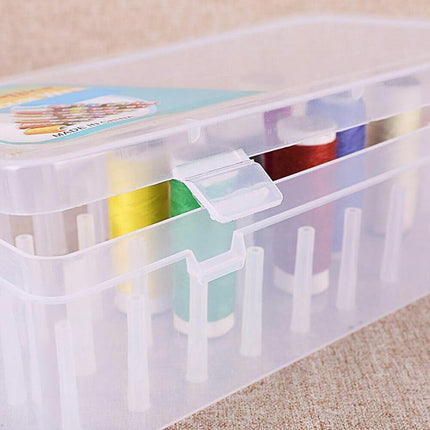 42 Spool Sewing Thread Storage Box Embroidery Bobbin Case Holder Organizer.