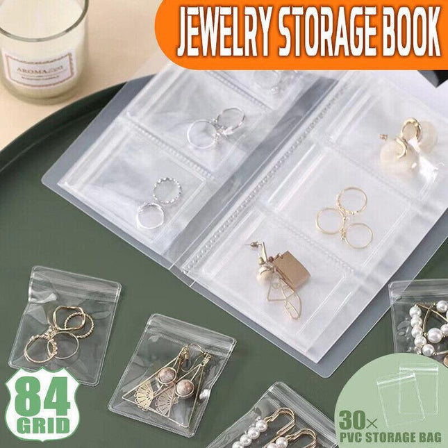 30X Transparent Jewelry Storage Book Small Plastic Gifts Reclosable Jewelry Bags.