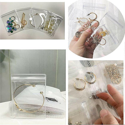30X Transparent Jewelry Storage Book Small Plastic Gifts Reclosable Jewelry Bags.