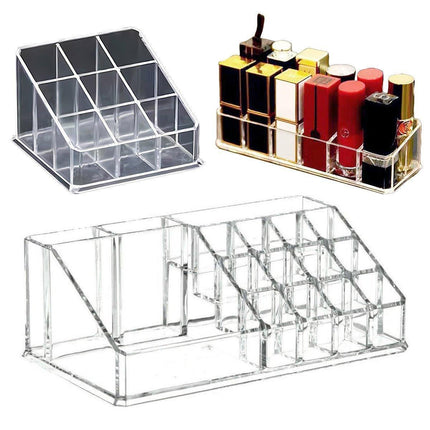 Desktop Transparent Storage Organizer Box Multi-Compartment Display Rack Holder - 9 grids.