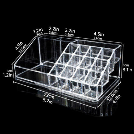 Desktop Transparent Storage Organizer Box Multi-Compartment Display Rack Holder - 9 grids.