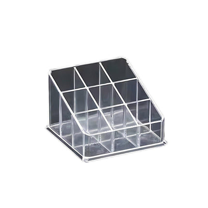 Desktop Transparent Storage Organizer Box Multi-Compartment Display Rack Holder - 9 grids.