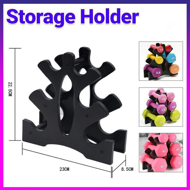 Dumbbell Storage Holder Gym Hand Weight Stand 3-Tier Tree Rack Weights Organizer.
